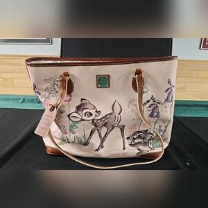 RARE Dooney & Bourke Bambi CARRIED TWICE Tote Bag Disney Parks Large Pink